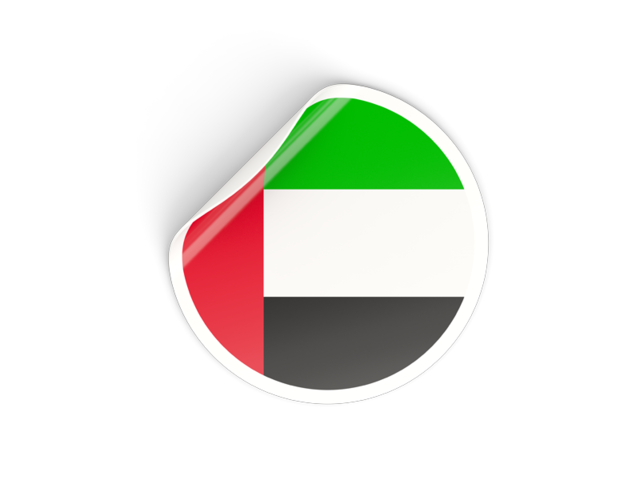 Round sticker. Download flag icon of United Arab Emirates at PNG format