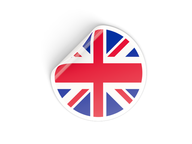 Round sticker. Download flag icon of United Kingdom at PNG format