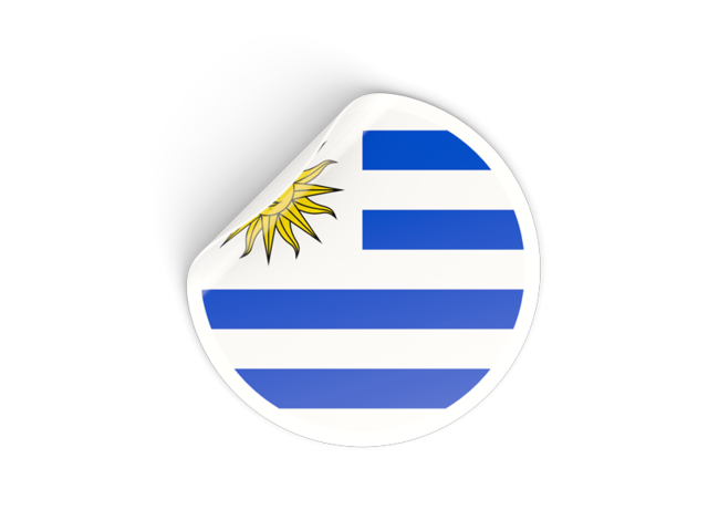 Round sticker. Download flag icon of Uruguay at PNG format