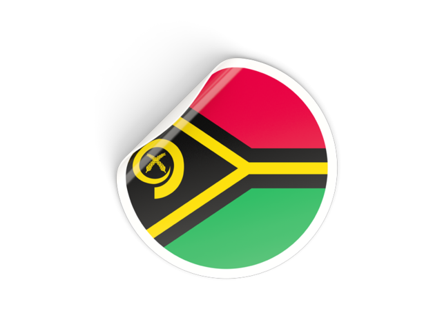 Round sticker. Download flag icon of Vanuatu at PNG format