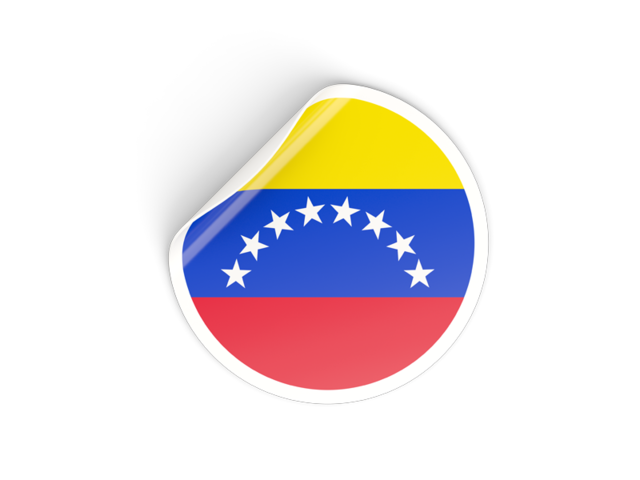 Round sticker. Download flag icon of Venezuela at PNG format