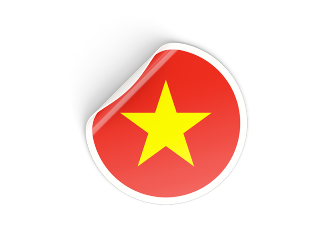 Round sticker. Download flag icon of Vietnam at PNG format