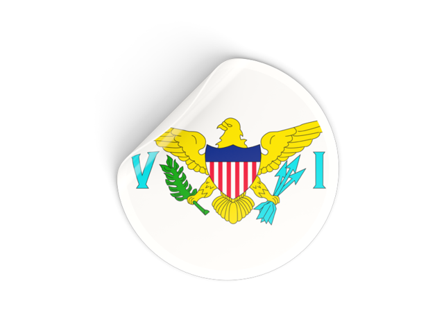 Round sticker. Download flag icon of Virgin Islands of the United States at PNG format