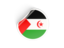 Western Sahara. Round sticker. Download icon.