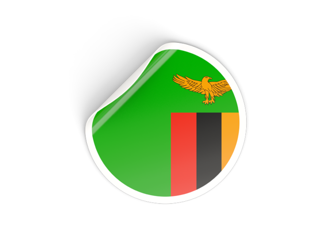 Круглая наклейка. Скачать флаг. Замбия