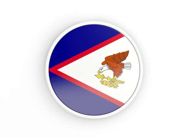 Круглая иконка с белой рамкой. Скачать флаг. Американское Самоа