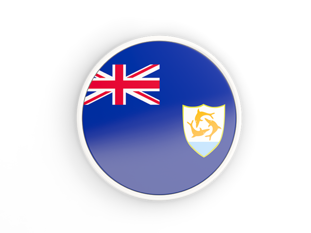 Round Icon With White Frame Illustration Of Flag Of Anguilla