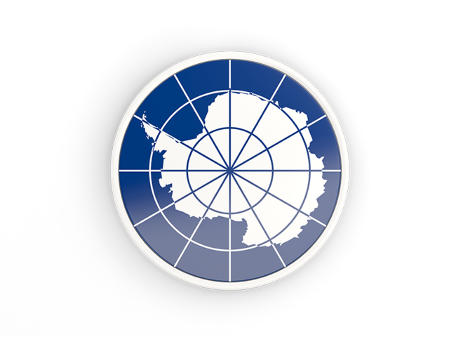 Round icon with white frame. Download flag icon of Antarctica at PNG format