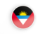 Antigua and Barbuda. Round icon with white frame. Download icon.