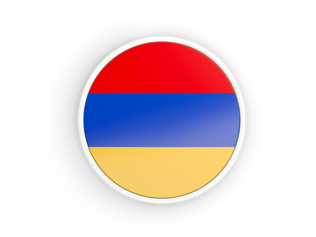 Round icon with white frame. Download flag icon of Armenia at PNG format