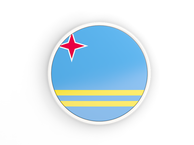 Round icon with white frame. Download flag icon of Aruba at PNG format