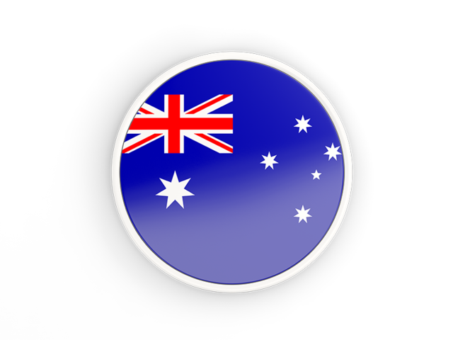 Round icon with white frame. Download flag icon of Australia at PNG format