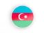 Azerbaijan. Round icon with white frame. Download icon.