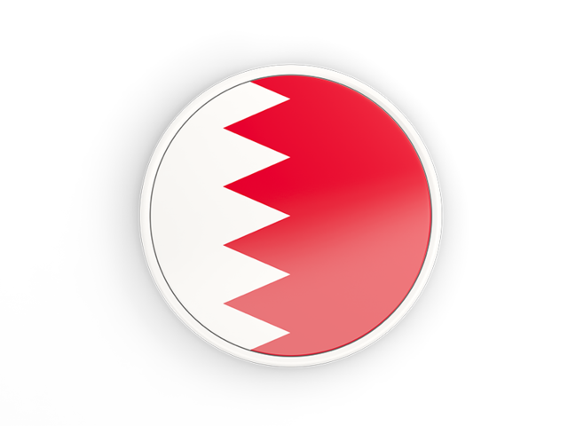 Round icon with white frame. Download flag icon of Bahrain at PNG format
