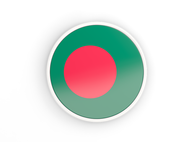 Круглая иконка с белой рамкой. Скачать флаг. Бангладеш