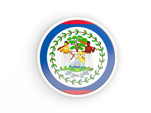 Round icon with white frame. Download flag icon of Belize at PNG format