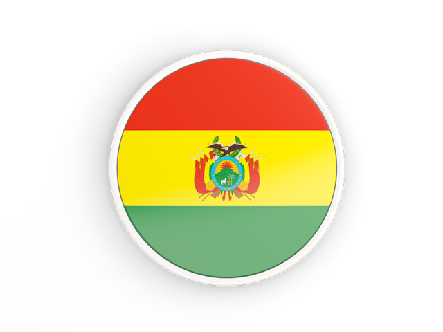 Round icon with white frame. Download flag icon of Bolivia at PNG format