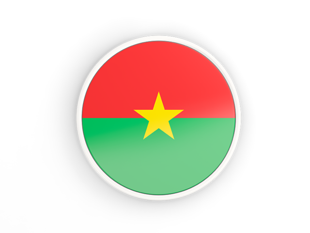 Round icon with white frame. Download flag icon of Burkina Faso at PNG format