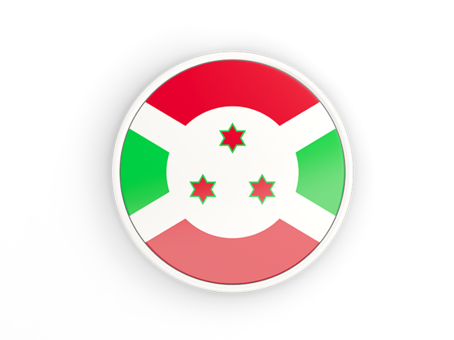 Круглая иконка с белой рамкой. Скачать флаг. Бурунди