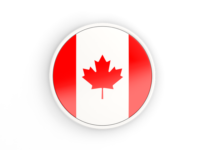 Round icon with white frame. Download flag icon of Canada at PNG format