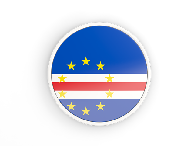 Round icon with white frame. Download flag icon of Cape Verde at PNG format