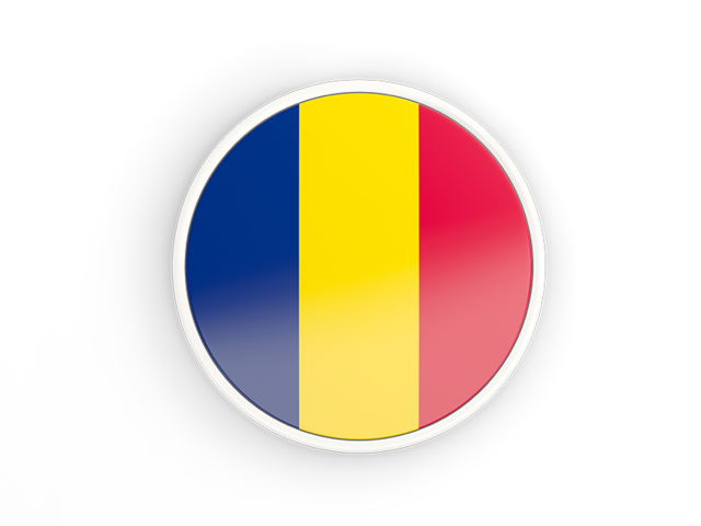 Round icon with white frame. Download flag icon of Chad at PNG format