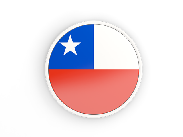 Round icon with white frame. Download flag icon of Chile at PNG format