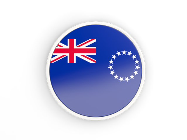 Round icon with white frame. Download flag icon of Cook Islands at PNG format