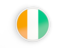 Cote d'Ivoire. Round icon with white frame. Download icon.