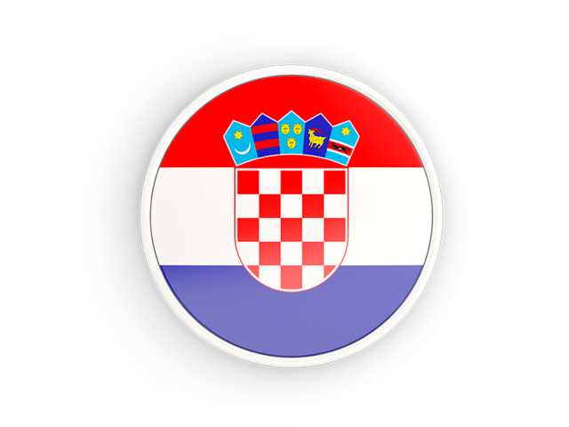 Круглая иконка с белой рамкой. Скачать флаг. Хорватия