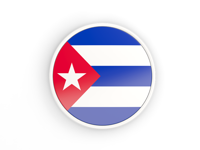 Round icon with white frame. Download flag icon of Cuba at PNG format