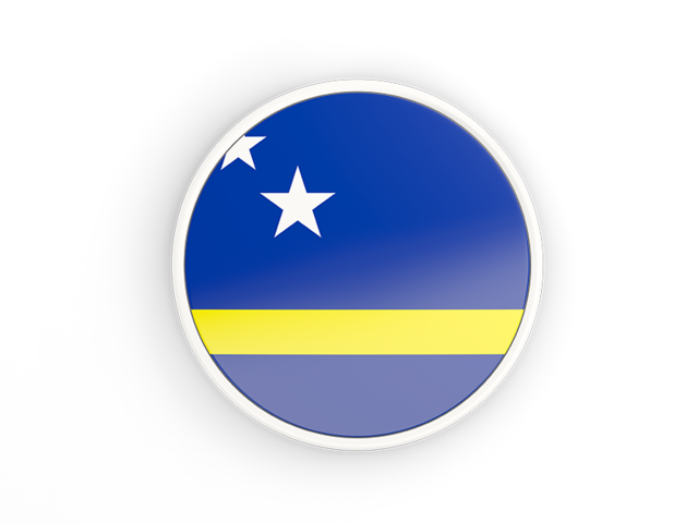 Round icon with white frame. Download flag icon of Curacao at PNG format