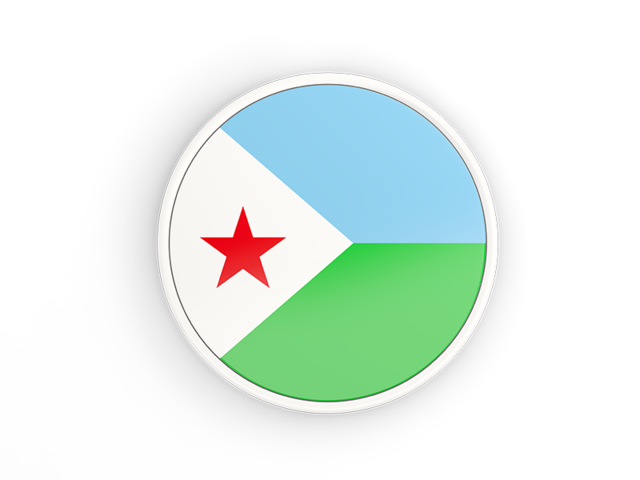Round icon with white frame. Download flag icon of Djibouti at PNG format