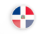 Dominican Republic. Round icon with white frame. Download icon.