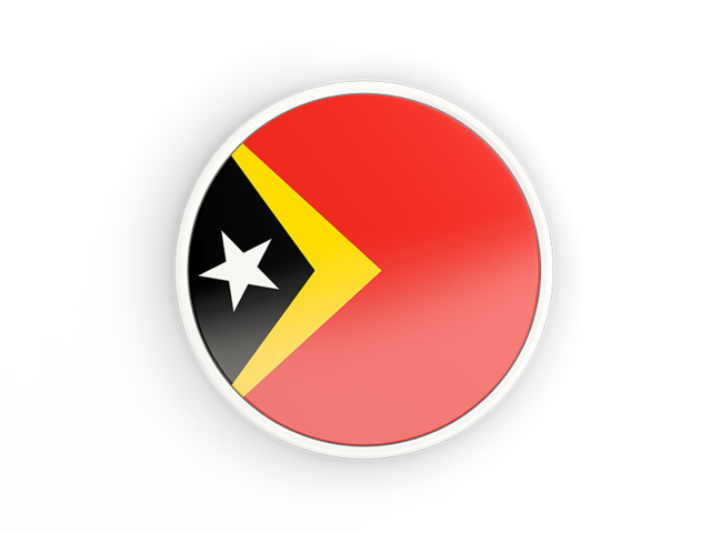 Round icon with white frame. Download flag icon of East Timor at PNG format