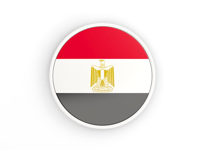 Round icon with white frame. Download flag icon of Egypt at PNG format