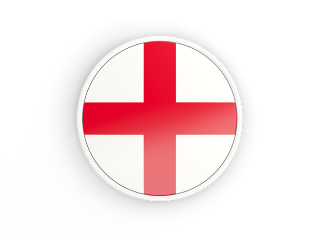 Круглая иконка с белой рамкой. Скачать флаг. Англия