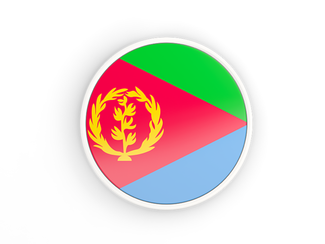 Круглая иконка с белой рамкой. Скачать флаг. Эритрея