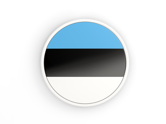 Round icon with white frame. Download flag icon of Estonia at PNG format