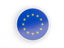 European Union. Round icon with white frame. Download icon.