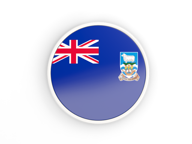 Round icon with white frame. Download flag icon of Falkland Islands at PNG format