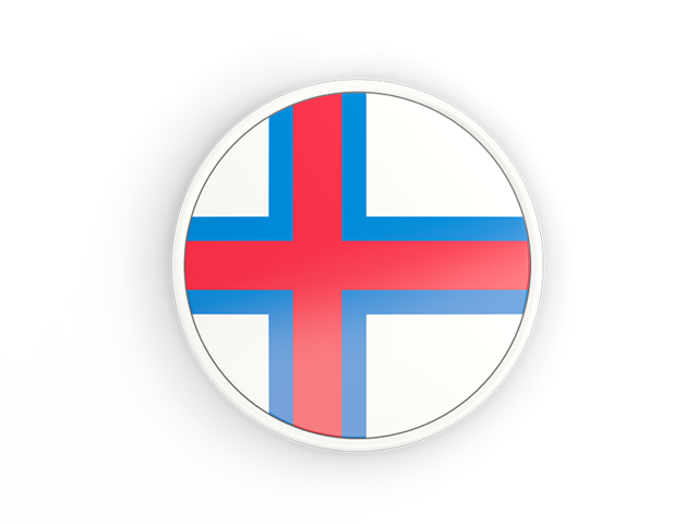 Round icon with white frame. Download flag icon of Faroe Islands at PNG format