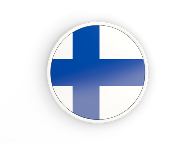 Round icon with white frame. Download flag icon of Finland at PNG format