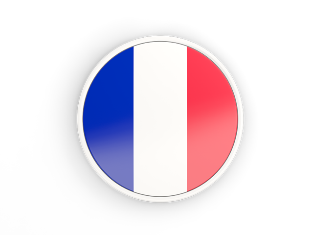 Round icon with white frame. Download flag icon of France at PNG format