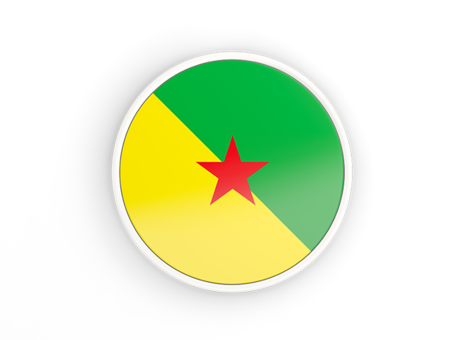 Round icon with white frame. Download flag icon of French Guiana at PNG format