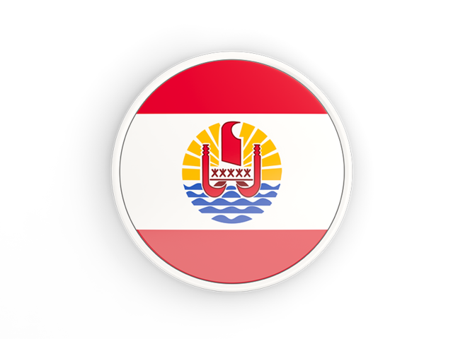 Round icon with white frame. Download flag icon of French Polynesia at PNG format