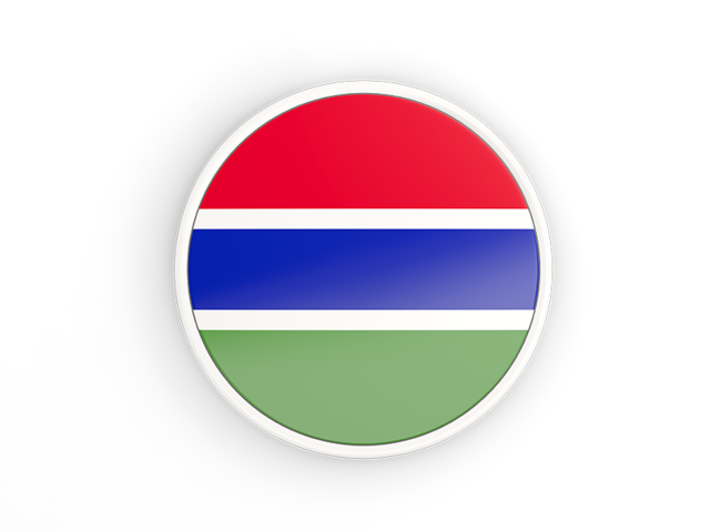 Круглая иконка с белой рамкой. Скачать флаг. Гамбия