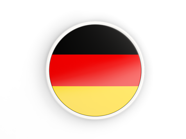 Round icon with white frame. Download flag icon of Germany at PNG format