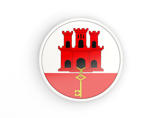 Round icon with white frame. Download flag icon of Gibraltar at PNG format