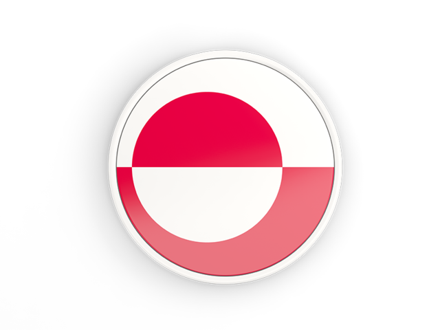 Round icon with white frame. Download flag icon of Greenland at PNG format